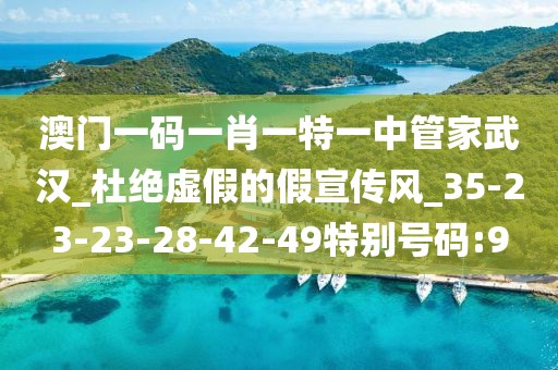 澳门一码一肖一特一中管家武汉_杜绝虚假的假宣传风_35-23-23-28-42-49特别号码:9