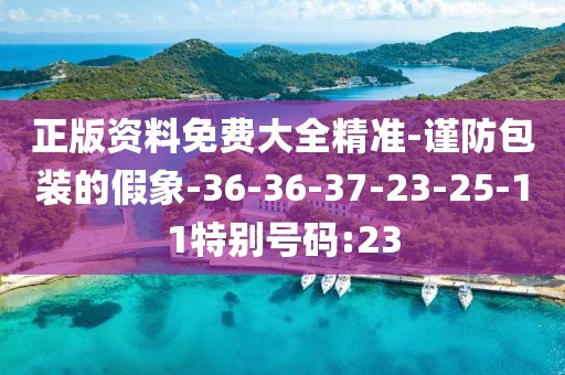 正版资料免费大全精准-谨防包装的假象-36-36-37-23-25-11特别号码:23