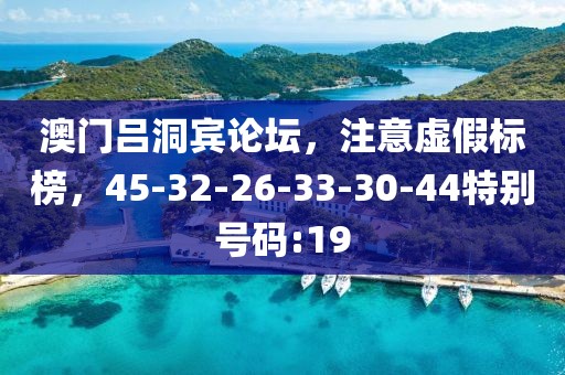 澳门吕洞宾论坛，注意虚假标榜，45-32-26-33-30-44特别号码:19